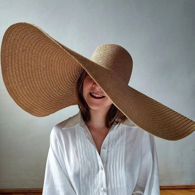 Hat Floppy Wide - Topi Jerami Pantai Ukuran Besar untuk
