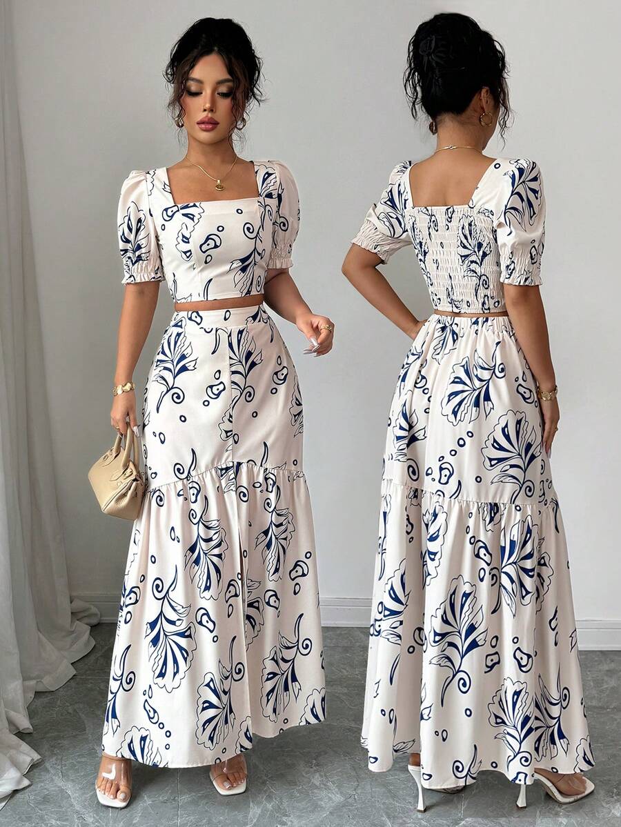 Romper Floral Print - Setelan Wanita Musim Panas 2026, Atasan