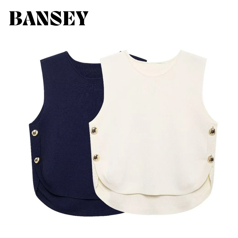 Crop Top Crochet - Atasan Tanpa Lengan Chic Wanita 2025