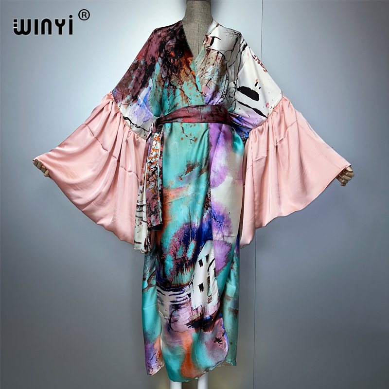 Cover Up Kaftan - WINYI Gaun Pesta Kimono Musim Panas