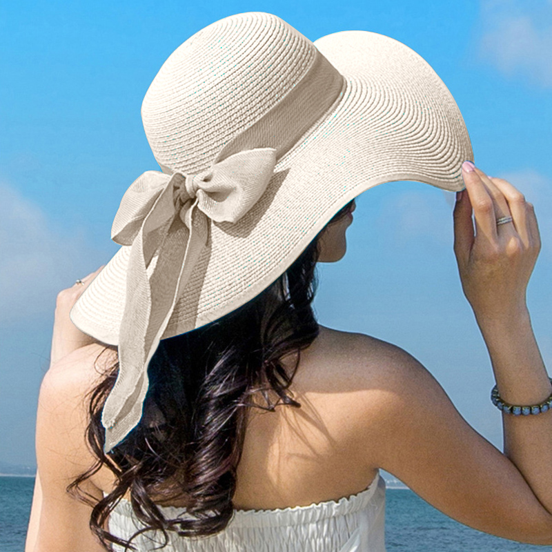 Hat Floppy Wide - Topi Jerami Wanita Musim Panas Topi