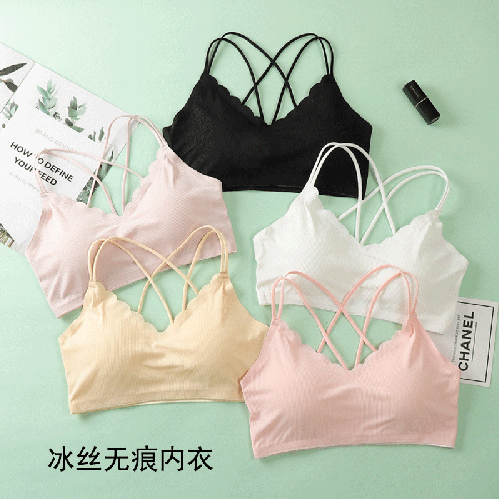 Bralette Triangle Set - Bra Push Up tanpa tali untuk