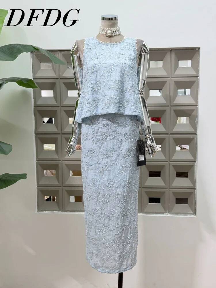 Midi Skirt Floral - DFDG Wanita 2026 Musim Semi Musim
