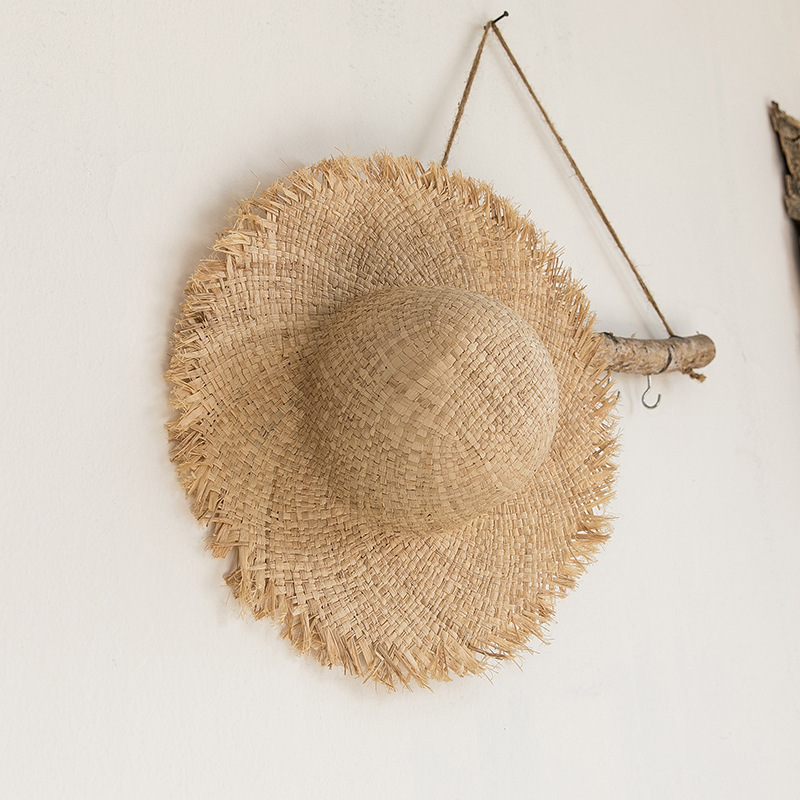Hat Floppy Wide - Topi Jerami Rafia Wanita, Topi Lebar,