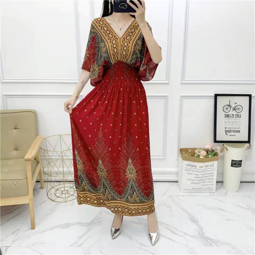 Midi Skirt Floral - Gaun Midi Pesta Liburan Manis Romantis
