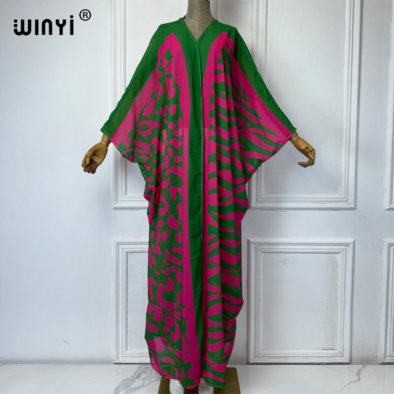 Cover Up Kaftan - WINYI Afrika Bohemia cetak kimono gaun