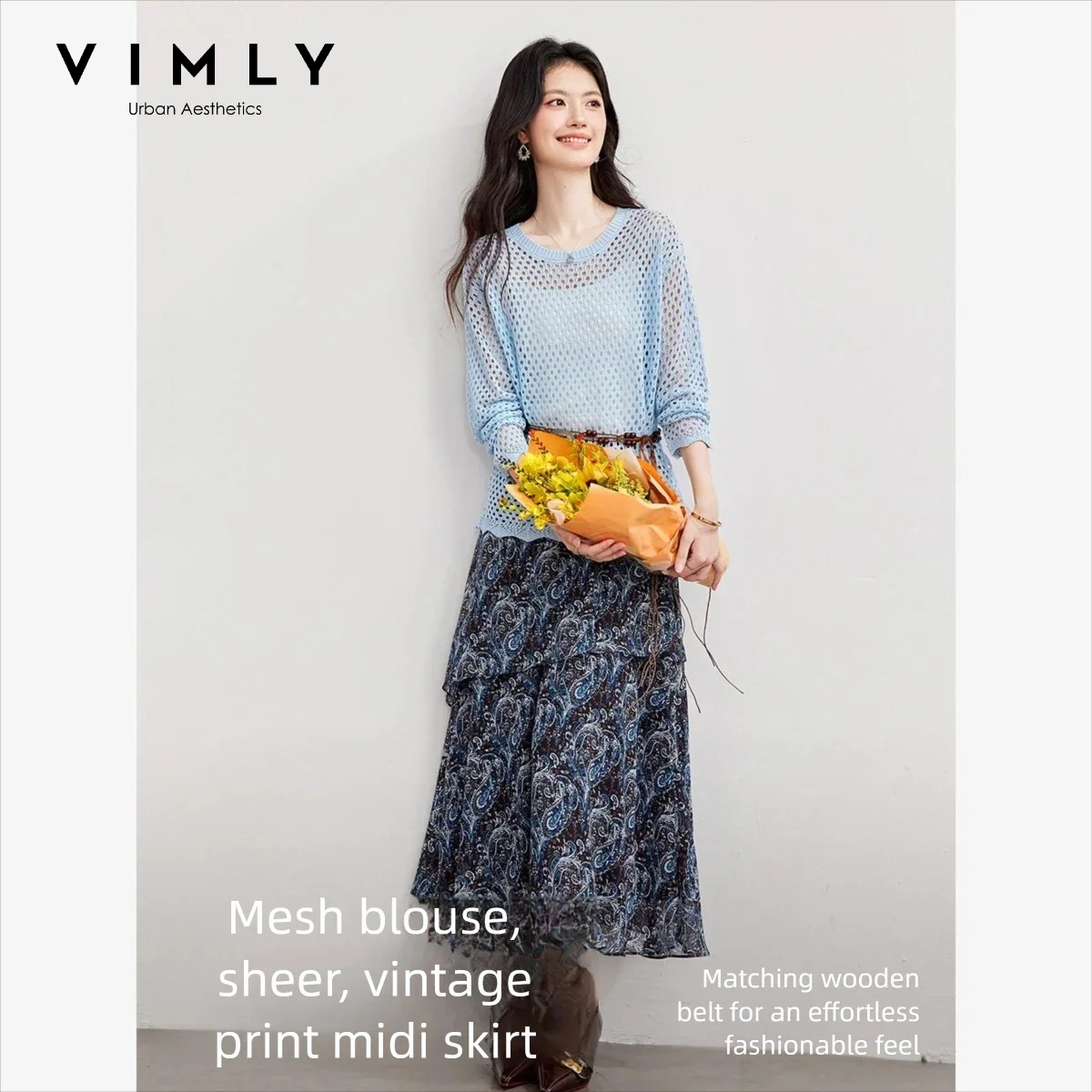 Midi Skirt Floral - Set Dua Potong Wanita VIMLY 2026
