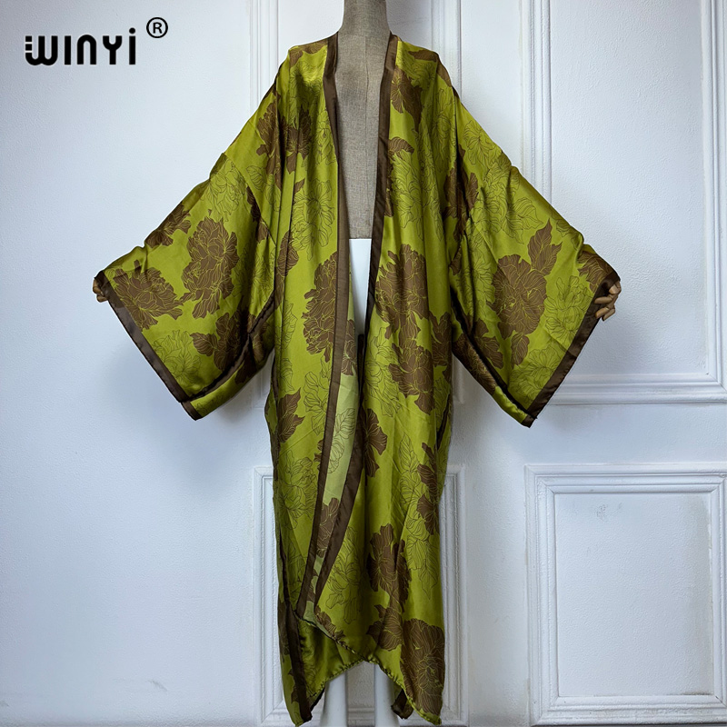 Cover Up Kaftan - WINYI Afrika boho cetak kimono gaun