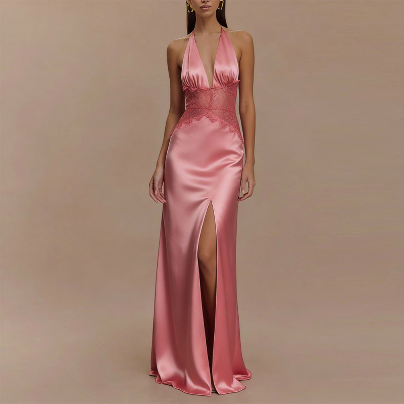 Maxi Dress Halter - Gaun Maxi Halter Tanpa Punggung Seksi