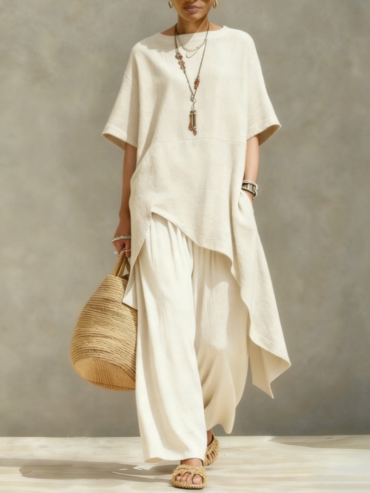 Setelan Celana Wanita Katun Li - Linen Pant Wide ulasan dan harga