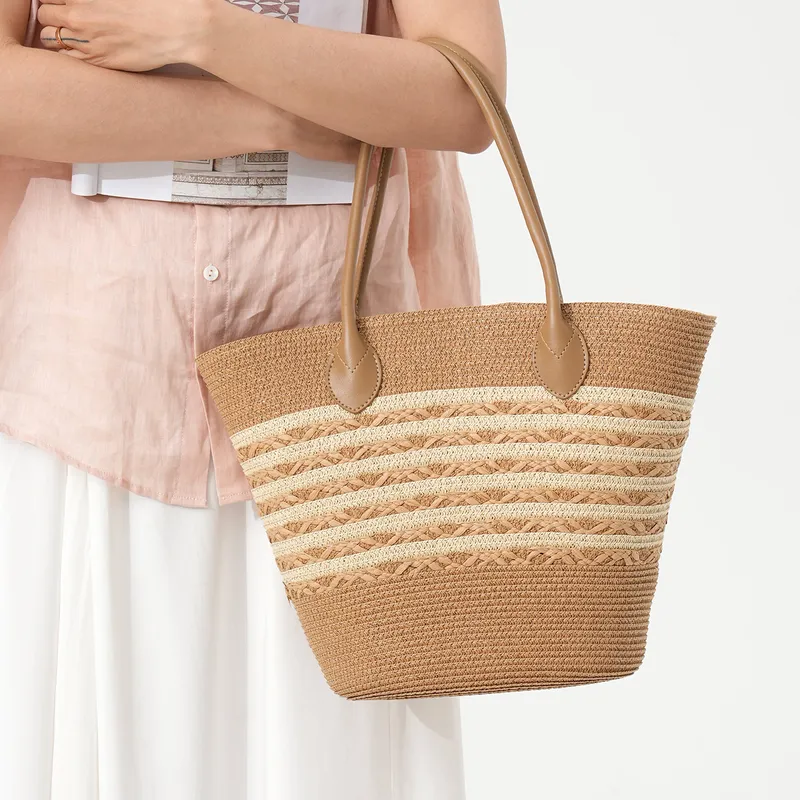 Tas Pantai Anyaman Bergaris Ka - Tote Bag Beach ulasan dan harga