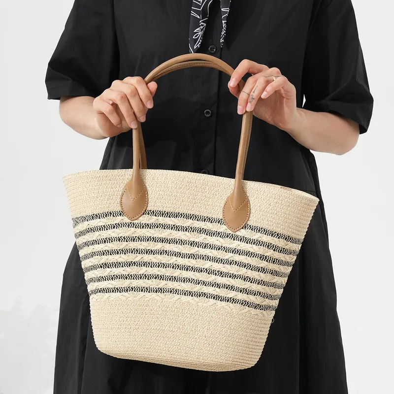 Tas Pantai Anyaman Bergaris Ka - Tote Bag Beach ulasan dan harga