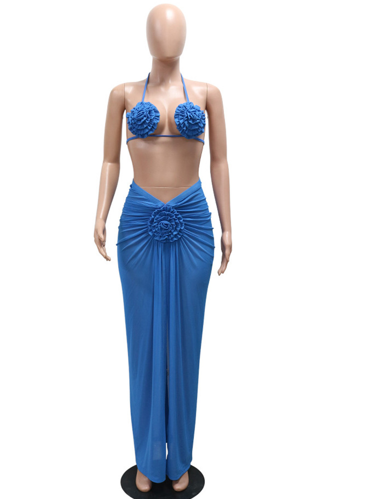 Beyprern Set Bikini Bunga 3D B - Maxi Dress Halter ulasan dan harga