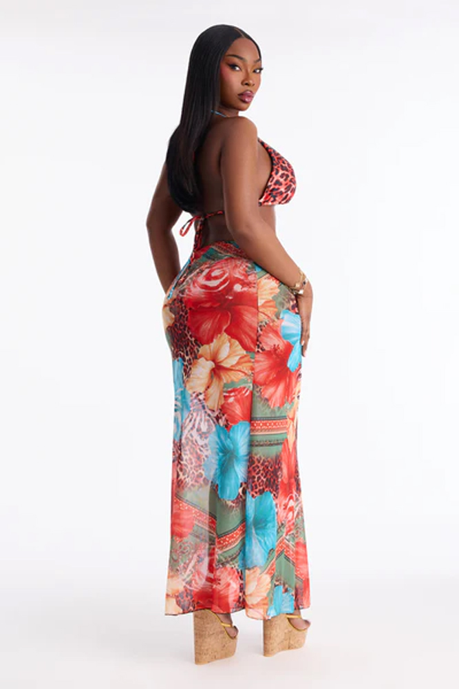 Gaun Maxi Floral Boho Musim Pa - Maxi Dress Halter ulasan dan harga