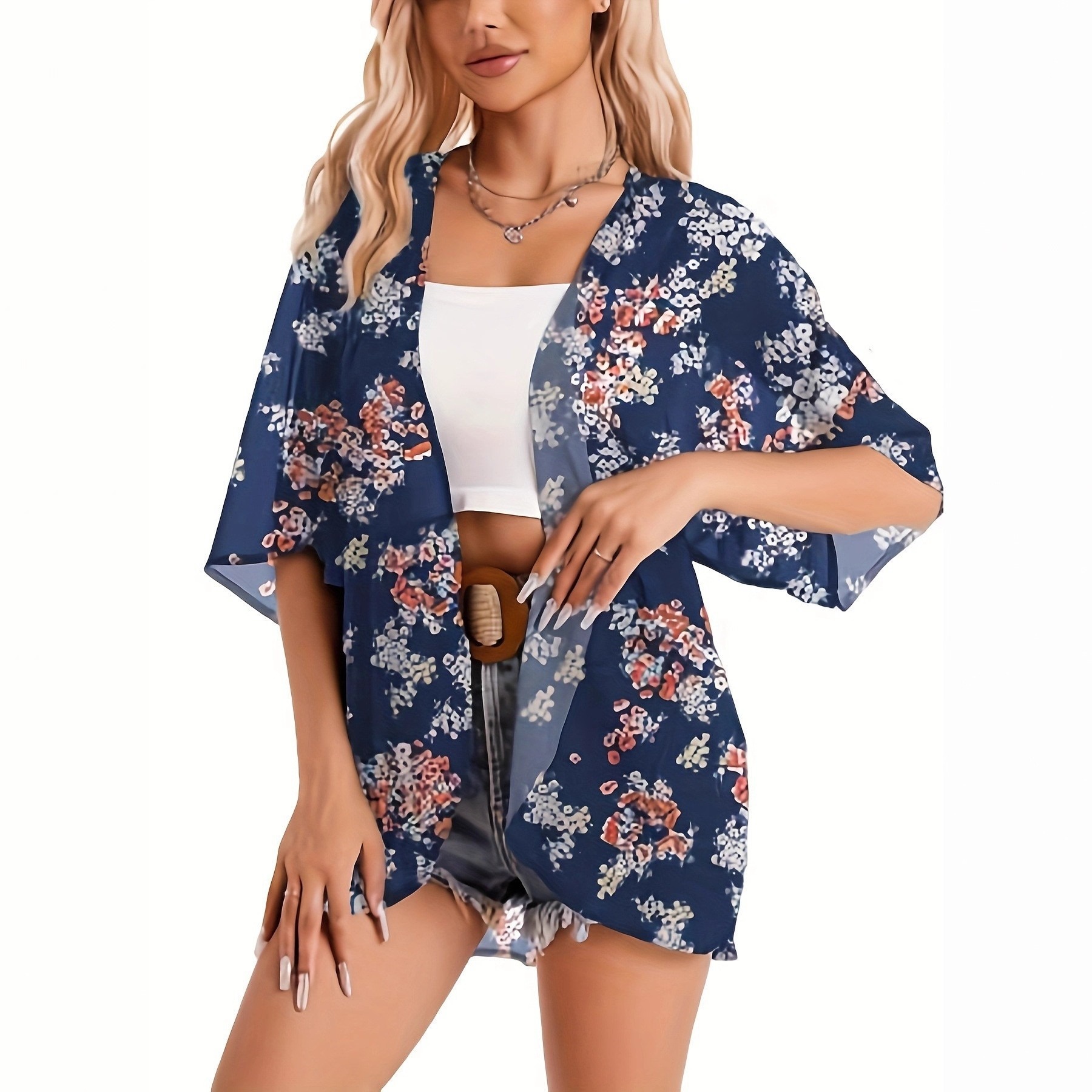 Baju Renang Wanita 2025 Kimono - Kimono Sheer Floral ulasan dan harga