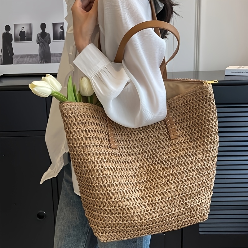 Tas Anyaman Wanita yang Modis  - Crochet Bag Raffia ulasan dan harga