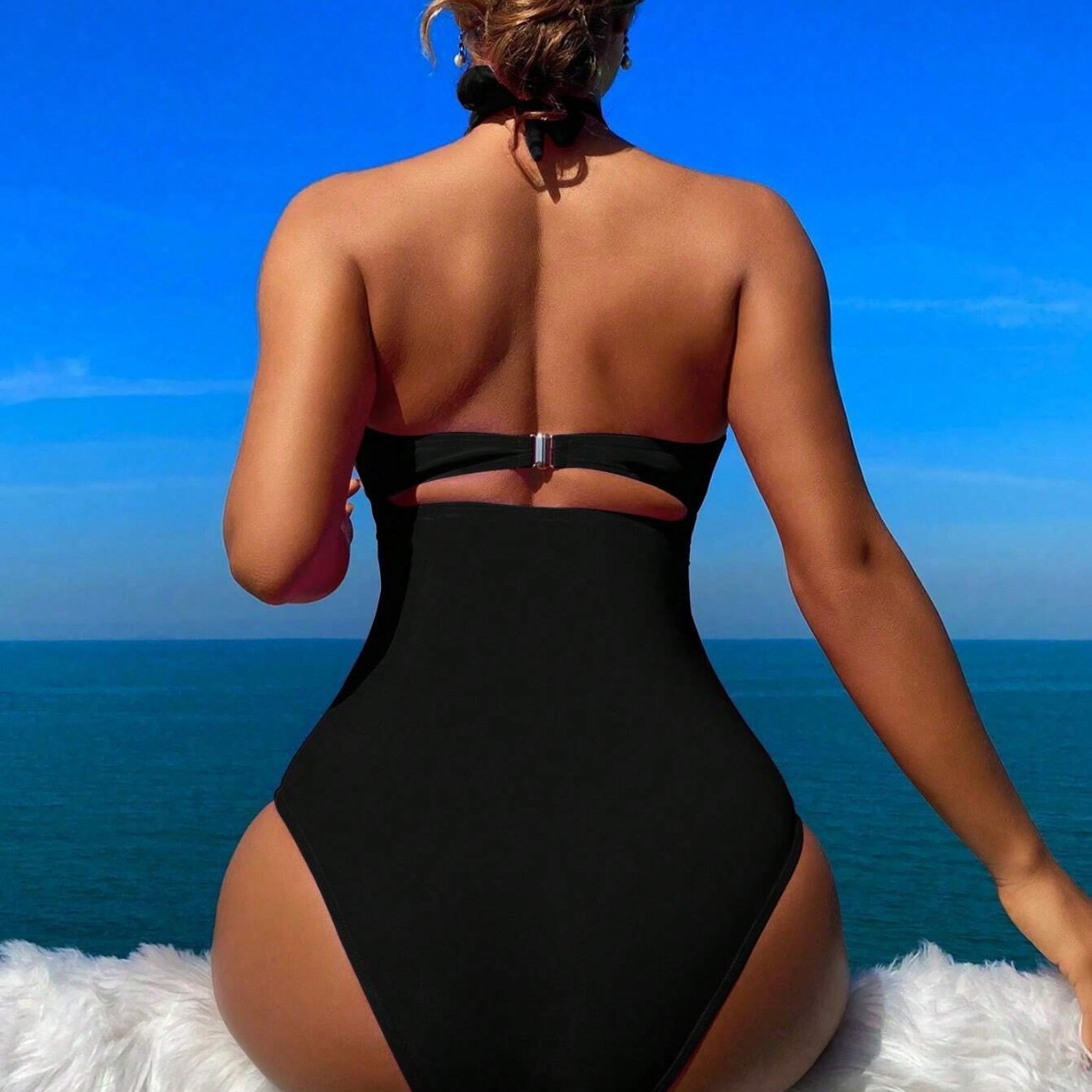Baju Renang Wanita Halter Neck - Swimsuit Bikini Ruched ulasan dan harga