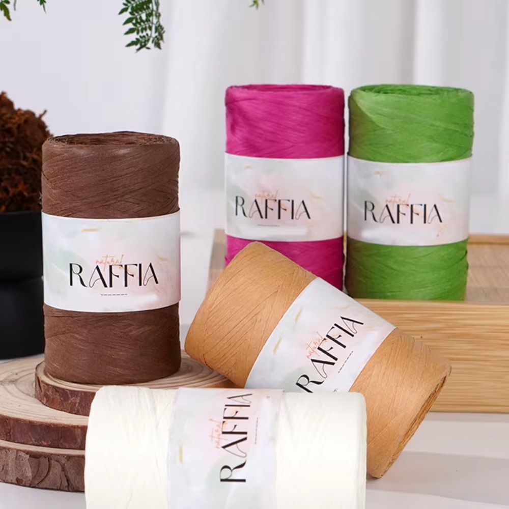 Benang Rafia Multiwarna DIY, B - Crochet Bag Raffia ulasan dan harga