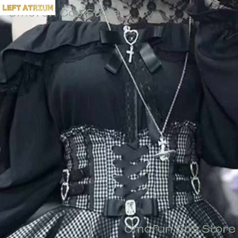 Jirai Kei Gaun Lolita Rok Blus - Blouse Off Shoulder ulasan dan harga