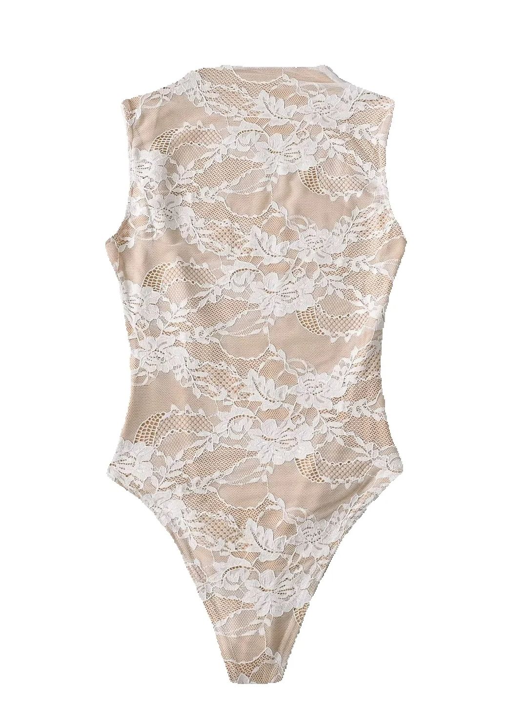 Bodysuit Renda Tanpa Lengan Hi - Romper Floral Print ulasan dan harga