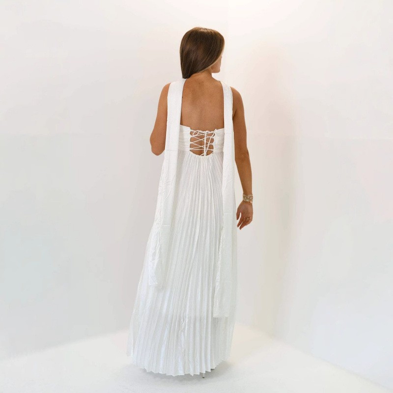 Gaun Tamu Pernikahan Gaun Panj - Maxi Dress Halter ulasan dan harga