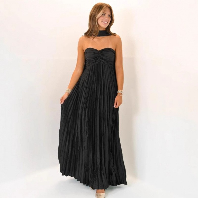 Gaun Tamu Pernikahan Gaun Panj - Maxi Dress Halter ulasan dan harga