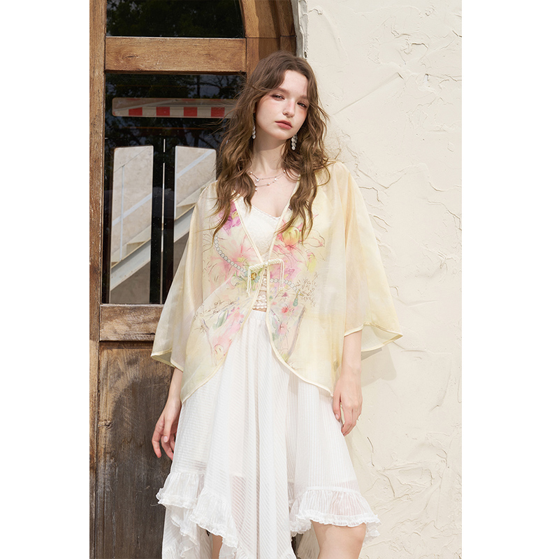 ELFSACK Jaket Kimono Kancing K - Kimono Sheer Floral ulasan dan harga