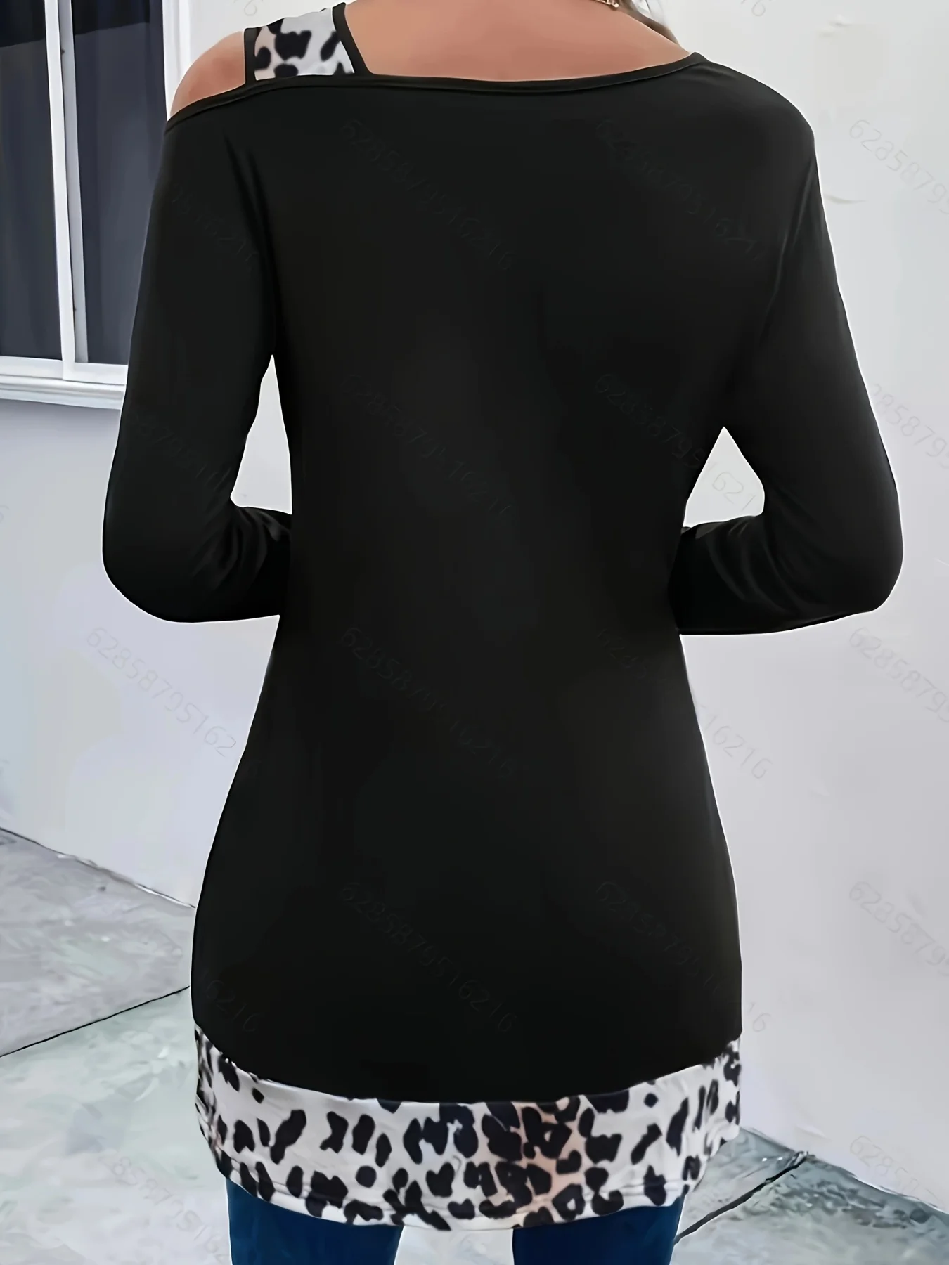 T-shirt Lengan Panjang Blok Wa - Blouse Off Shoulder ulasan dan harga