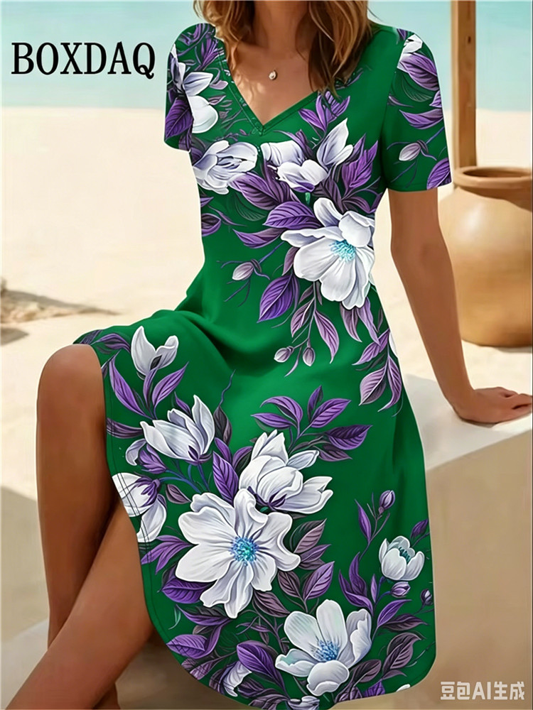 Gaun Wanita Ukuran Besar 6XL G - Romper Floral Print ulasan dan harga