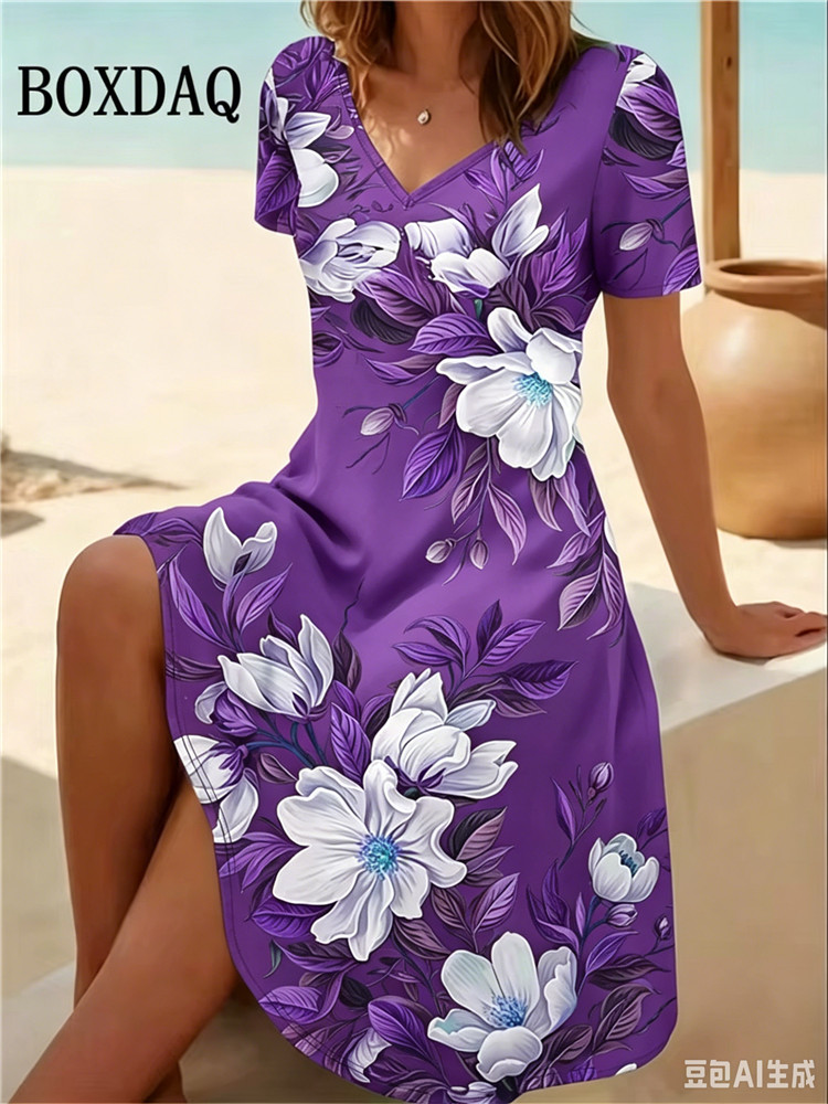 Gaun Wanita Ukuran Besar 6XL G - Romper Floral Print ulasan dan harga