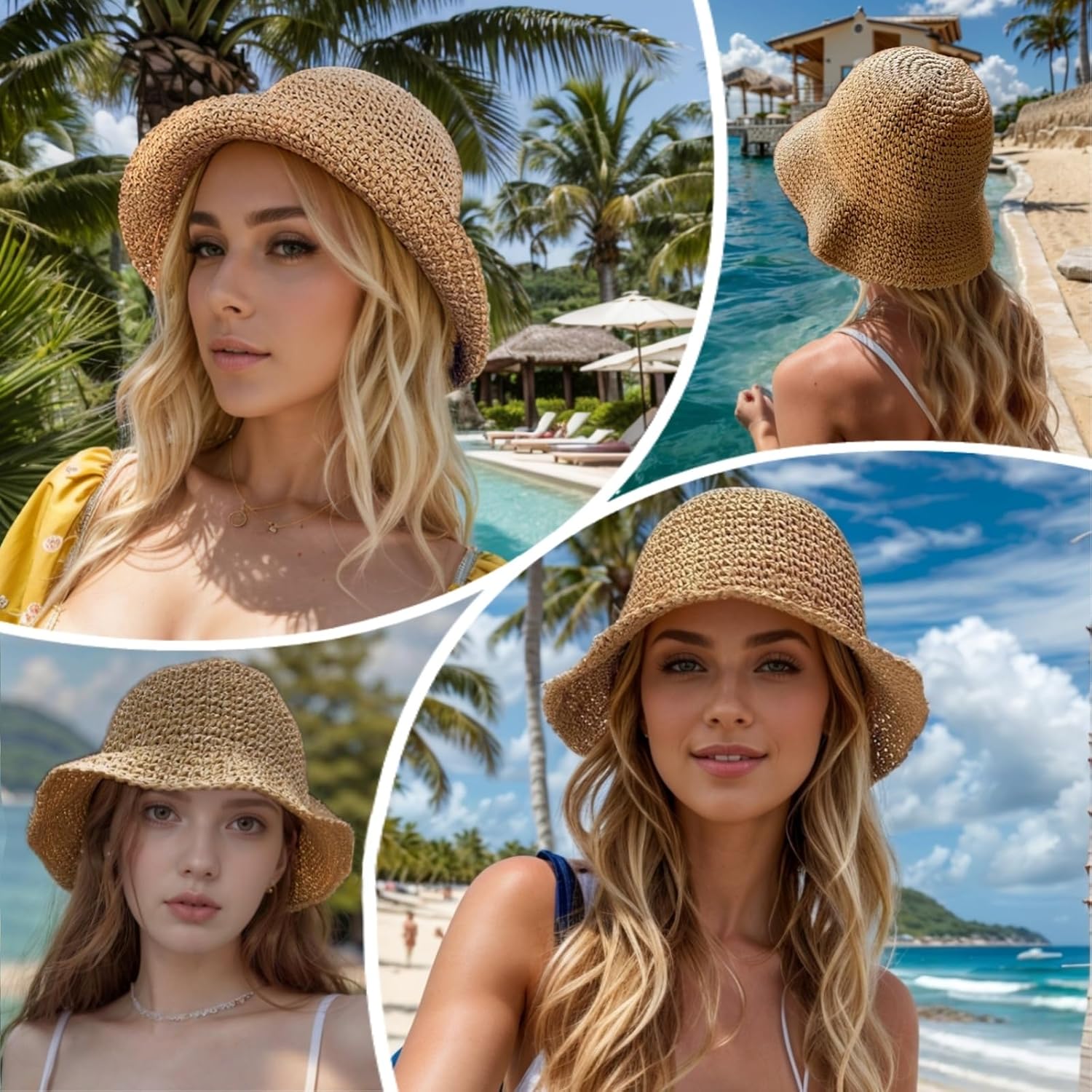 Topi Jerami Pantai Besar Lipat - Hat Floppy Wide ulasan dan harga
