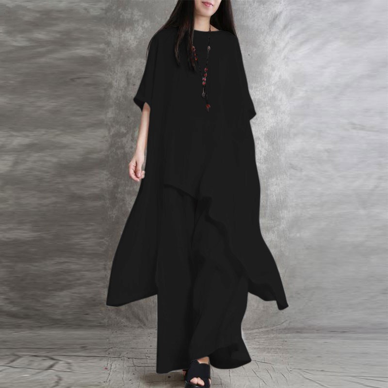 Setelan pakaian olahraga wanit - Linen Pant Wide ulasan dan harga