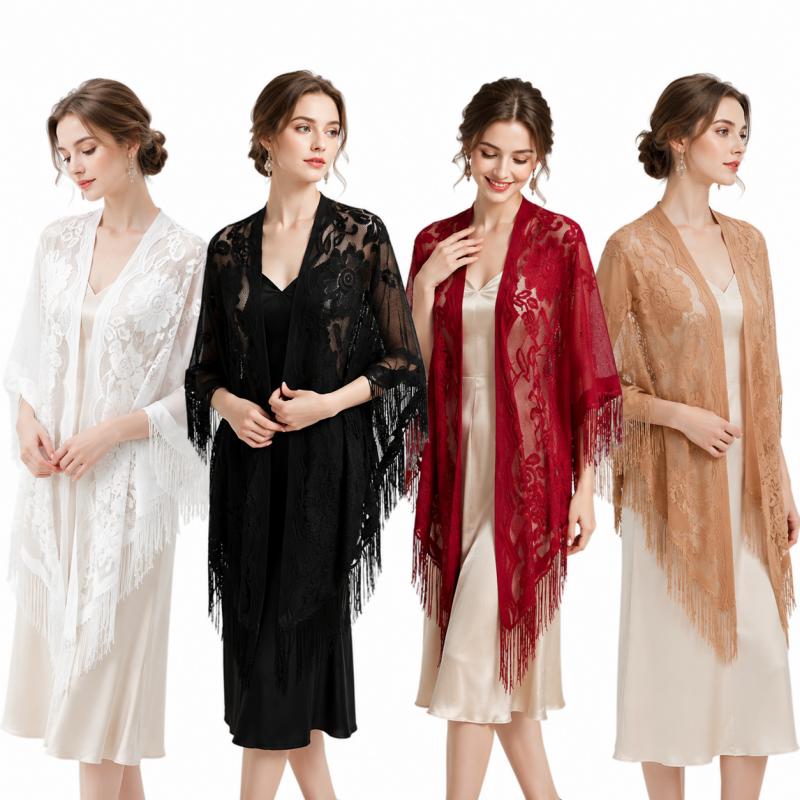 Selendang Renda Bunga Wanita,  - Kimono Sheer Floral ulasan dan harga