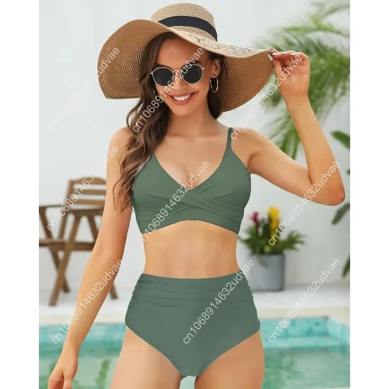 Set Bikini Wanita Pinggang Tin - Swimsuit Bikini Ruched ulasan dan harga