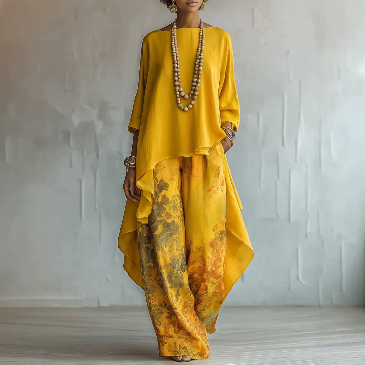 Set Pakaian Linen 2 Potong Wan - Linen Pant Wide ulasan dan harga