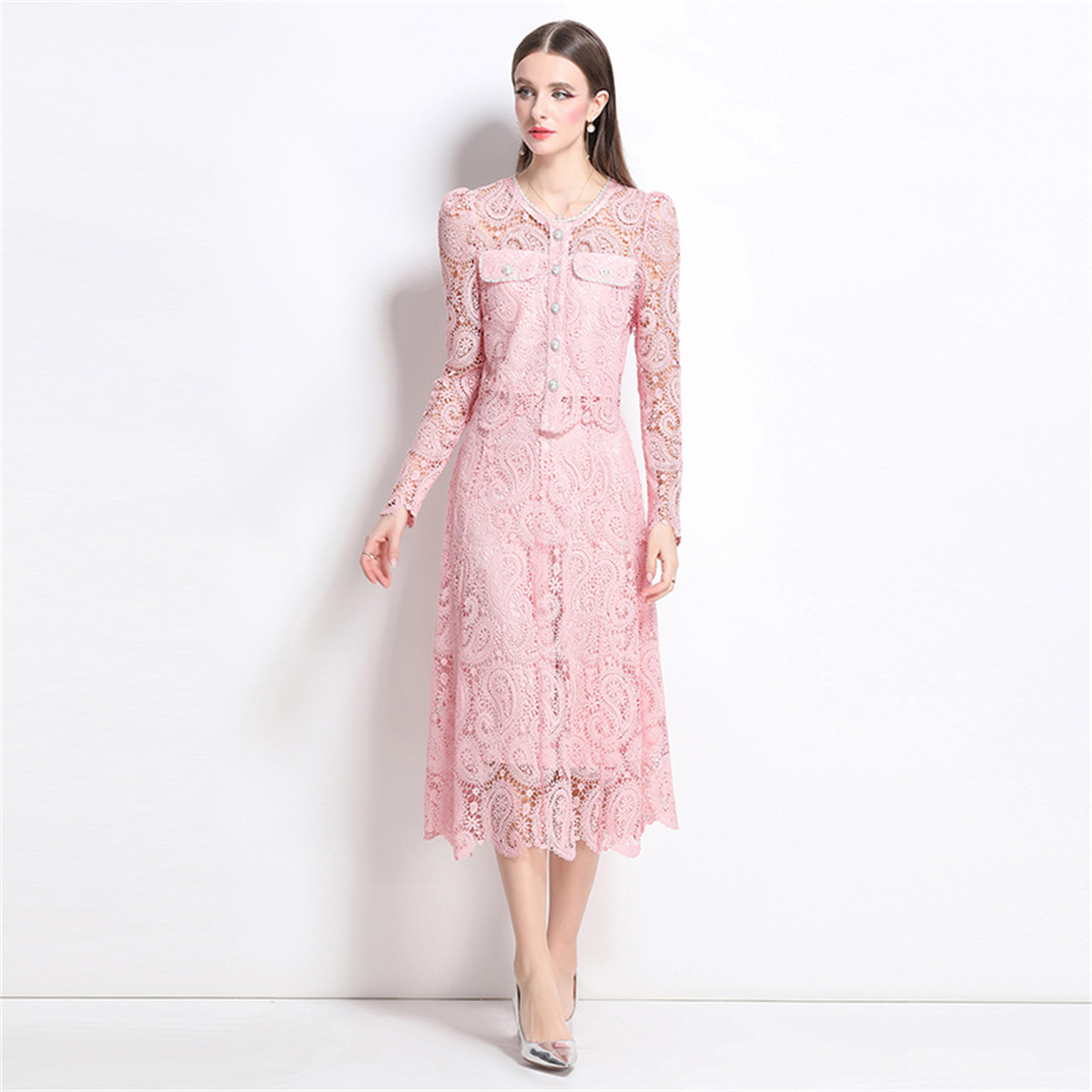 Set Dua Potong Bordir Bunga Re - Midi Skirt Floral ulasan dan harga