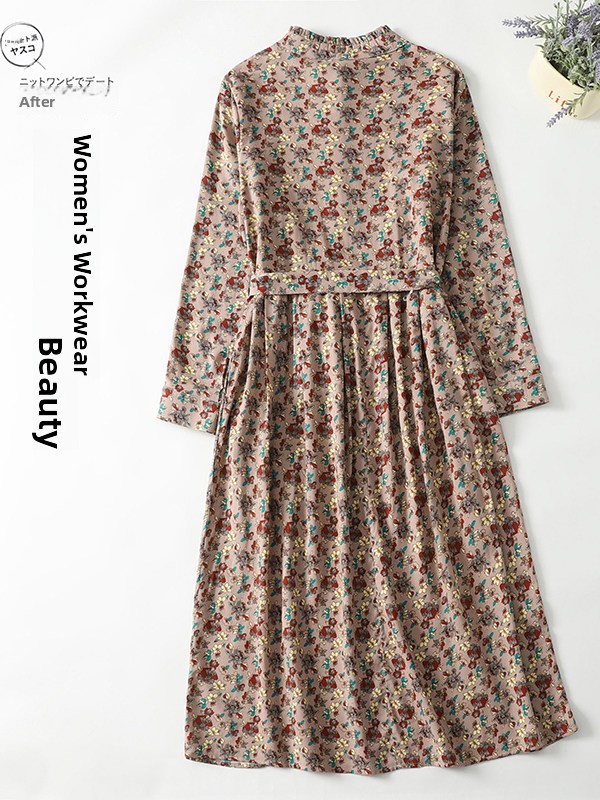 Gaun A-Line Motif Bunga Elegan - Midi Skirt Floral ulasan dan harga