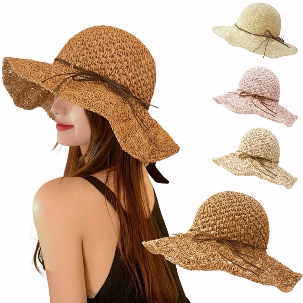 Topi Jerami Rajut Tangan Berpi - Hat Floppy Wide ulasan dan harga