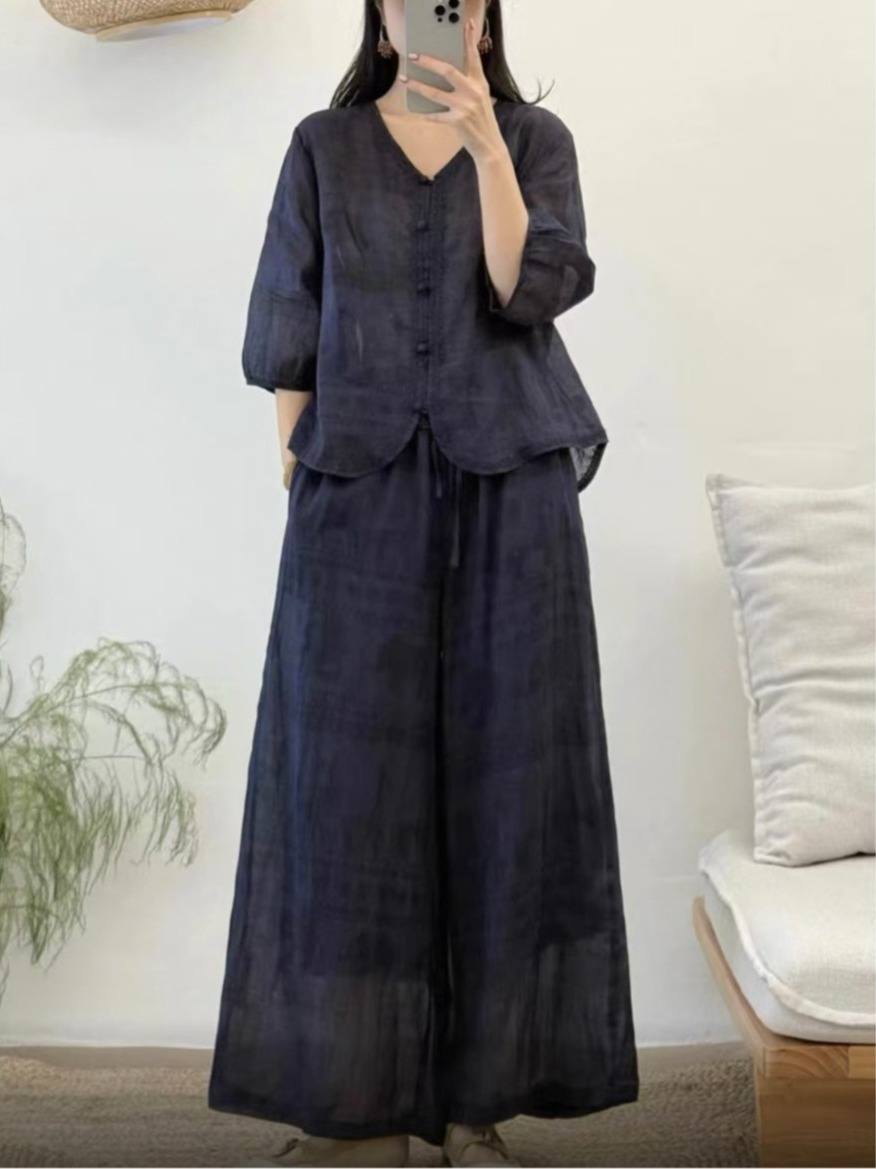 Celana Kaki Lebar Linen Motif  - Linen Pant Wide ulasan dan harga