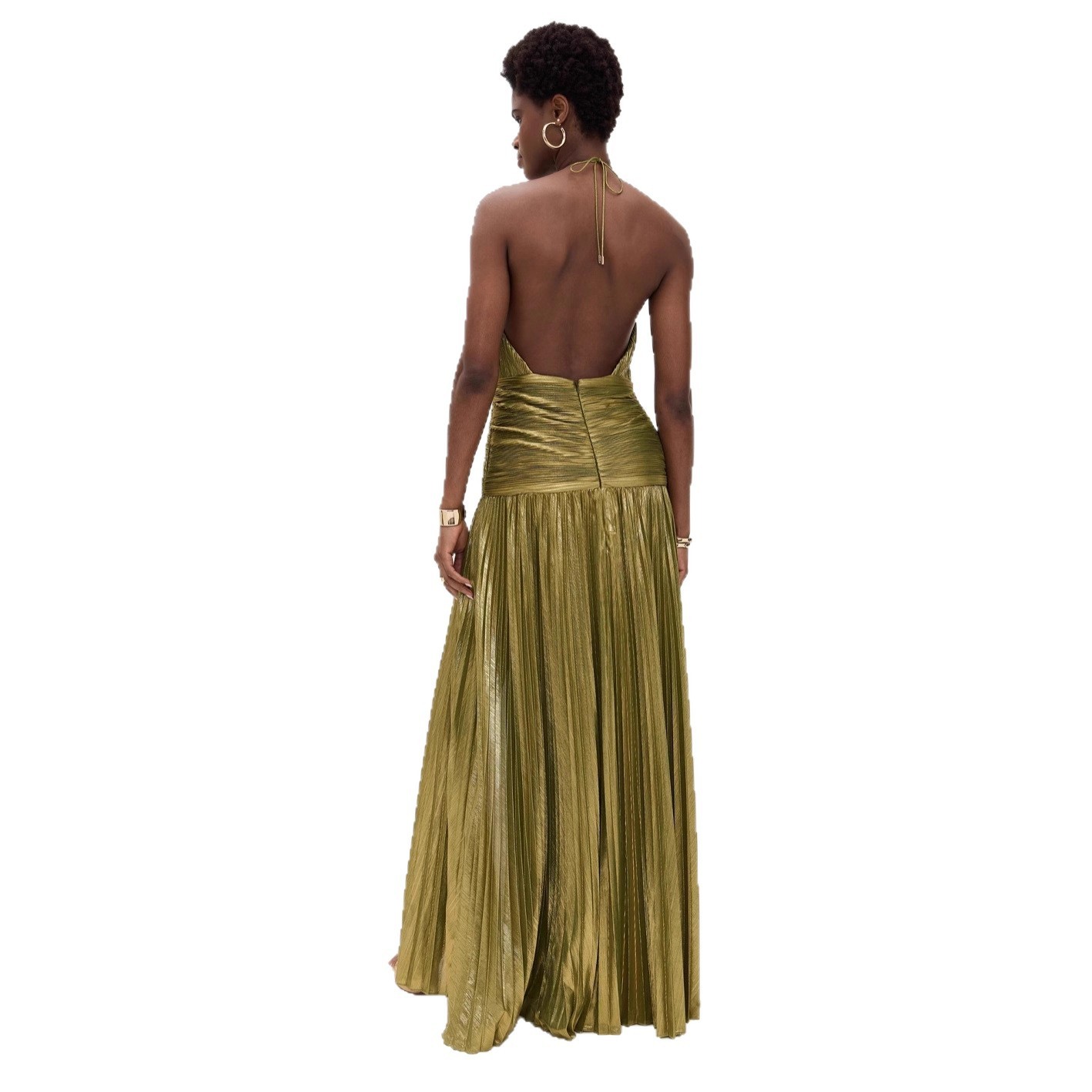 Gaun Pesta Elegan Tanpa Lengan - Maxi Dress Halter ulasan dan harga