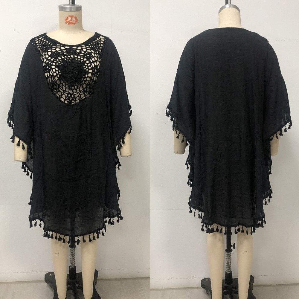 Gaun Pantai Berkerah Kotak unt - Cover Up Kaftan ulasan dan harga
