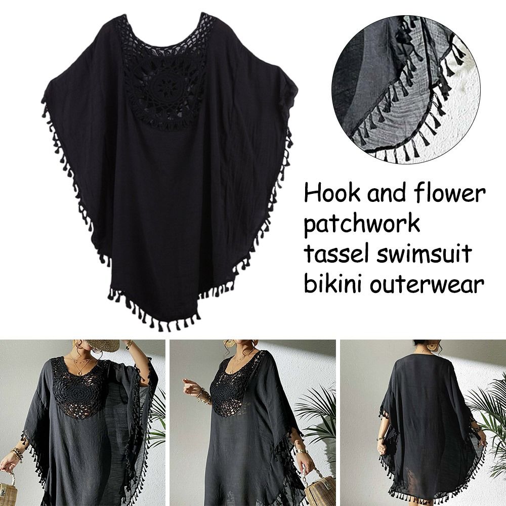 Gaun Pantai Berkerah Kotak unt - Cover Up Kaftan ulasan dan harga