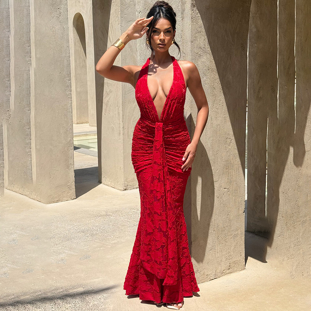 Gaun Wanita Seksi dengan Belah - Linen Dress Wrap ulasan dan harga