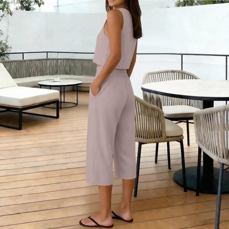 77HE Pakaian 2 Potong Wanita A - Linen Pant Wide ulasan dan harga