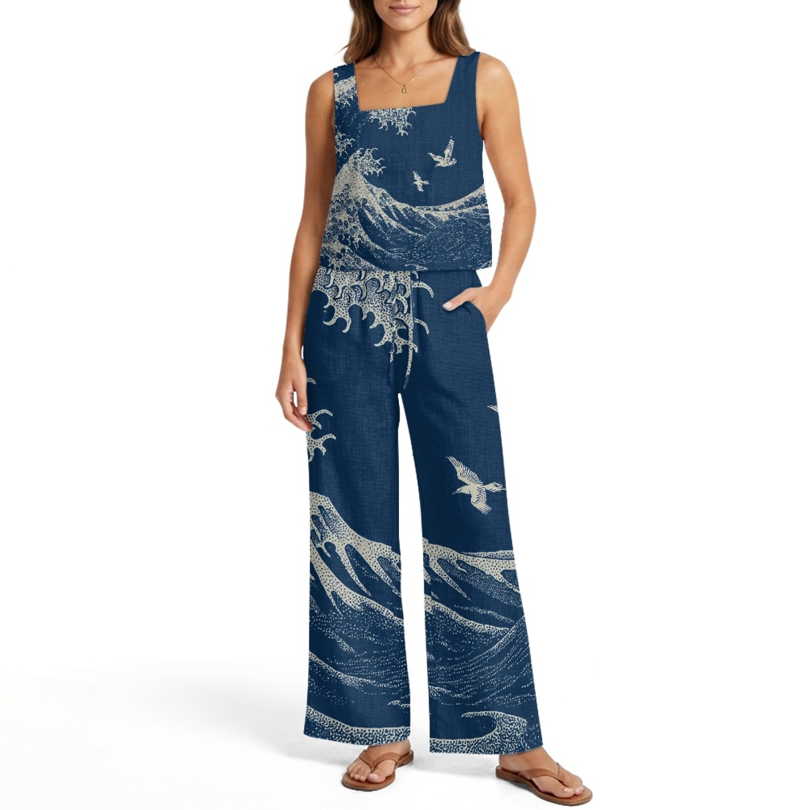 INSTANTARTS Set Rompi Linen Wa - Linen Pant Wide ulasan dan harga