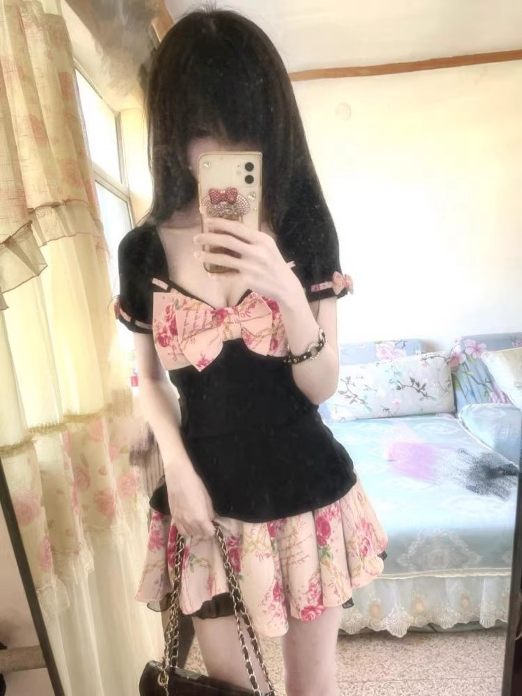 Set Dua Potong Motif Bunga Man - Romper Floral Print ulasan dan harga