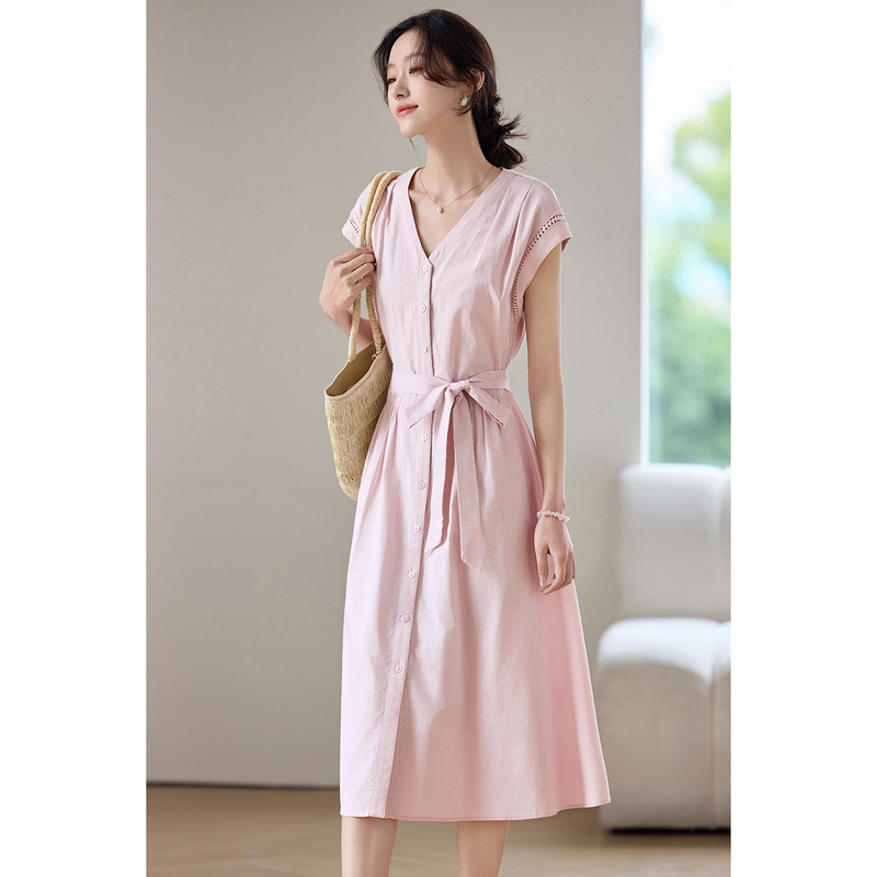 SENTUBILA Gaun Midi Wanita War - Linen Dress Wrap ulasan dan harga