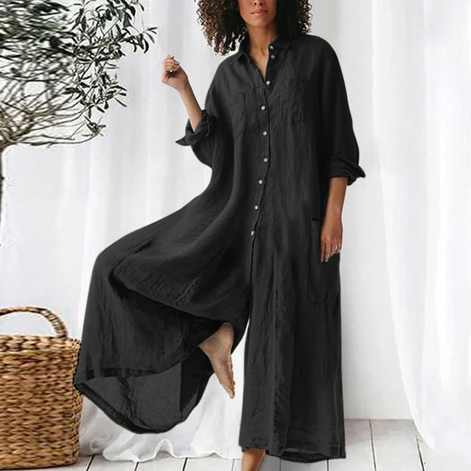 Jumpsuit Wanita Sehari-hari Le - Jumpsuit Linen Relaxed ulasan dan harga