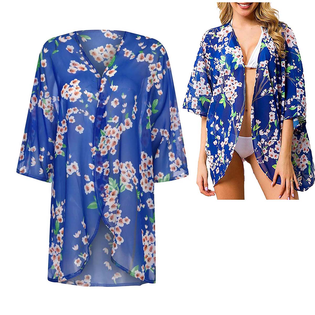 Kardigan Kimono Sifon Tipis Lo - Kimono Sheer Floral ulasan dan harga