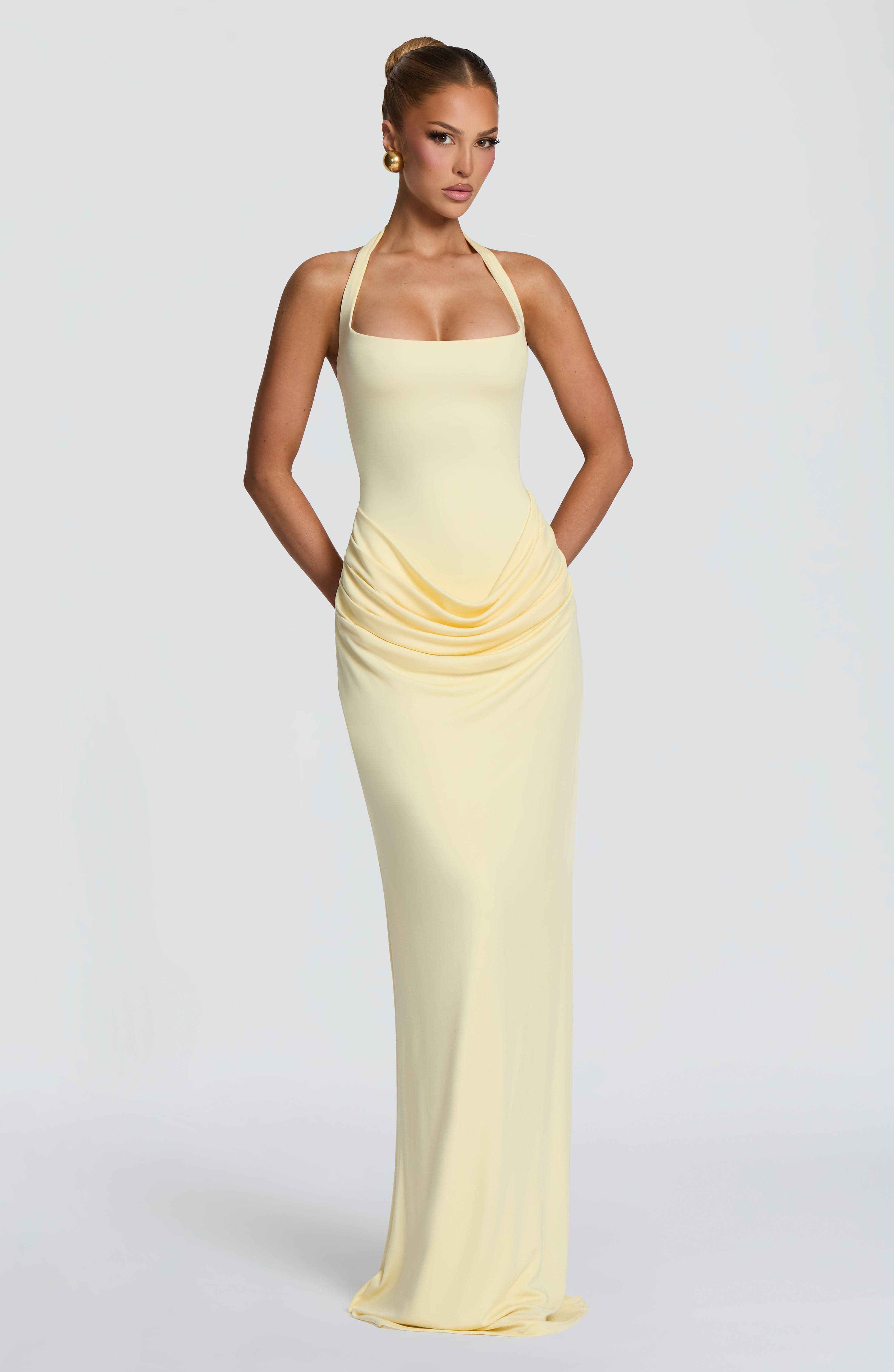 Gaun Maxi Halter Square Neck d - Maxi Dress Halter ulasan dan harga